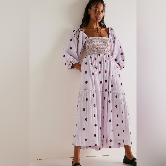 Free people Dahlia Embroidered Maxi Dress - Picture 1 of 8